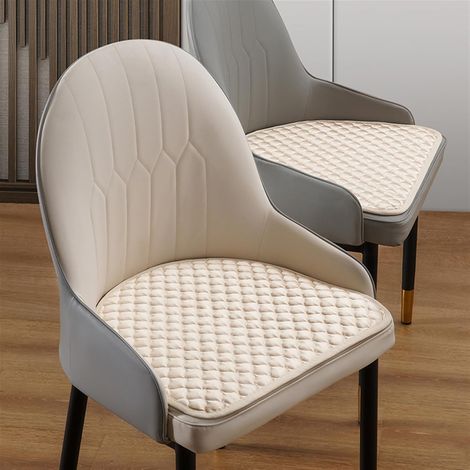 Set of 2 Non-Slip Half Circles Chair Cushions, Comfortable Washable Chair Cushion for Dining Room, Kitchen, Beige, 45 x 44 cm (1/5)