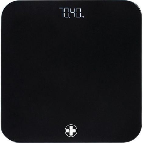 Balance de Poids Corporel Digitale, Balance Professionnelle avec Écran LED, Pèse-personne pour Salle de Bain, Dimensions L 26cm x l 26cm x H 2,3cm, Lot de 1 (1/5)