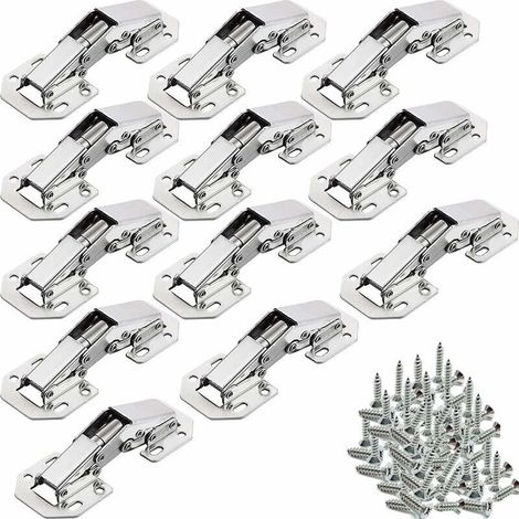 12Pcs Charnires Porte Placard, Charniere Porte Cuisine, 90Charniere Meuble,Charnire Invisible, Faites Correspondre la vis , Convient aux portes D\'armoires,Portes d\'armoires de Bureau (1/4)