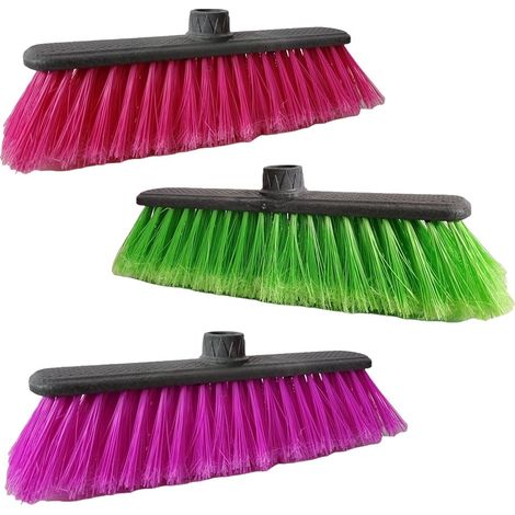 Scopa pulisci pavimenti cattura sporco con setole spazzatrici ricambi per casa set da 3 in plastica attacco universale (1/5)