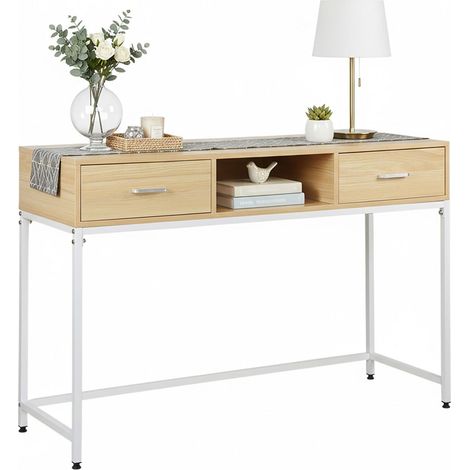 Mesa consola con 2 cajones y estante - Estilo escandinavo