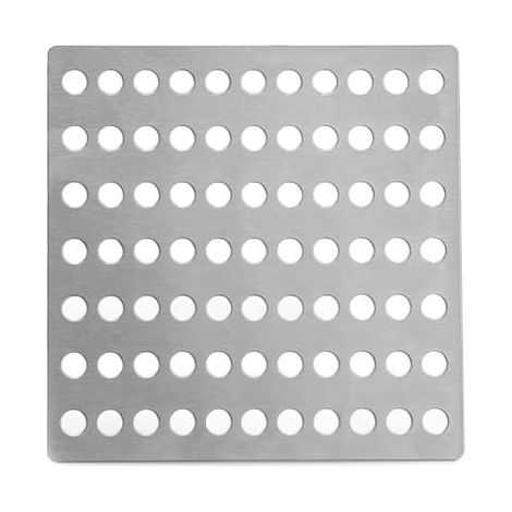 Grille de caniveau en acier inoxydable 15 x 15 cm - Usage intérieur et extérieur - Grille de caniveau résistante en maille, idéale comme grille de douche ou récupérateur de feuilles pour jardin. (1/5)