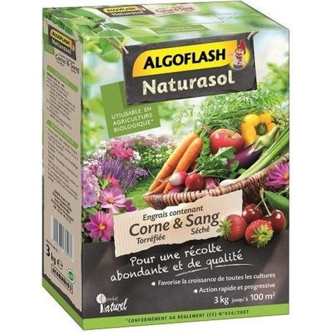 Natürlicher Gemüsegartendünger ALGOFLASH NATURASOL 3 kg 60 m² ALGOFLASH
