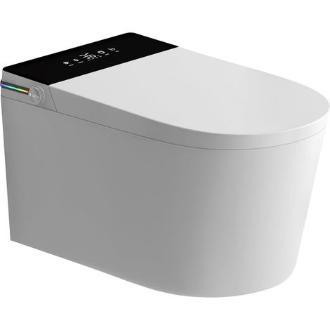 MEJE MZE-G830E - Intelligente wandhängende Toilette, einteilige längliche Smart-Toilette mit integriertem Bidet, beheiztem Sitz, Warmlufttrockner, Spülung und automatischer Öffnungs- und Schließfunkti (1/5)