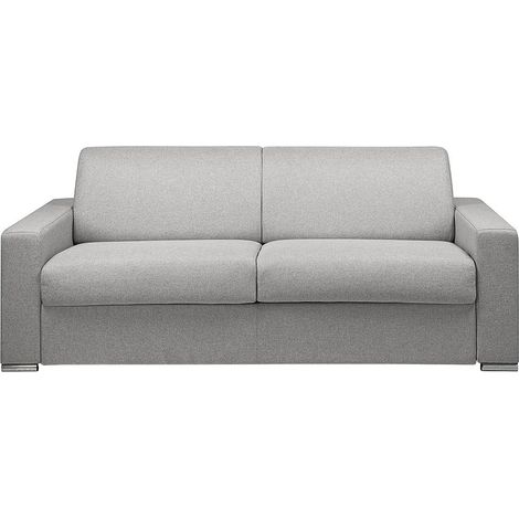 Canapé 4 places convertible express en tissu gris - Couchage 160 cm - Matelas 18 cm CALITO (1/3)