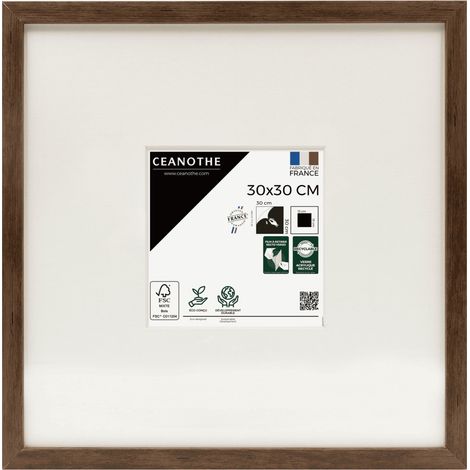 Cadre Photo Brun 30x30 cm et 30x30 cm - Convient au A4 – Baguette fine et minimaliste - Cadre Photo Wild en Résine recyclée, Fabriqué en France - Verre acrylique Incassable (1/5)