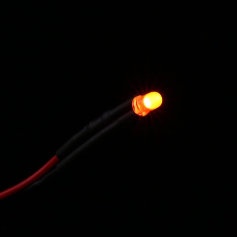 50 Stück vorverdrahtete DC12V diffuse LED-Dioden, mehrfarbiges Licht, 3 mm, orange (2) (1/5)