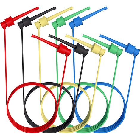 5 Pièces Fils d'essai double test ic clips kit de cordons de mesure pour électricien de test ic fil de test électrique cinq couleurs ligne d'essai fixation (1/4)