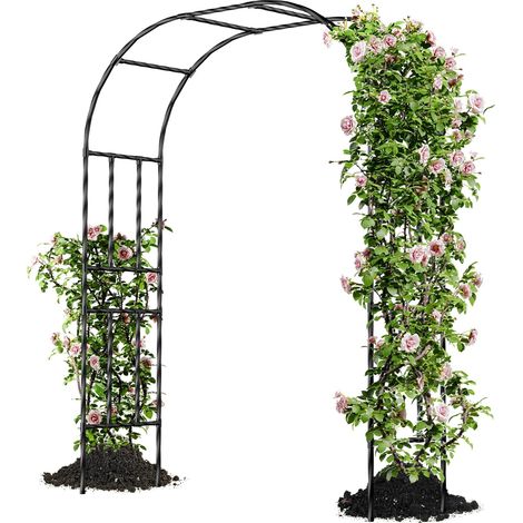 Garden Arch for Climbing Plants, 150 x 240 x 40 cm, Metal Arch for Roses, Decorative Outdoor Gazebo, Rust and Fade Resistant (1/5)