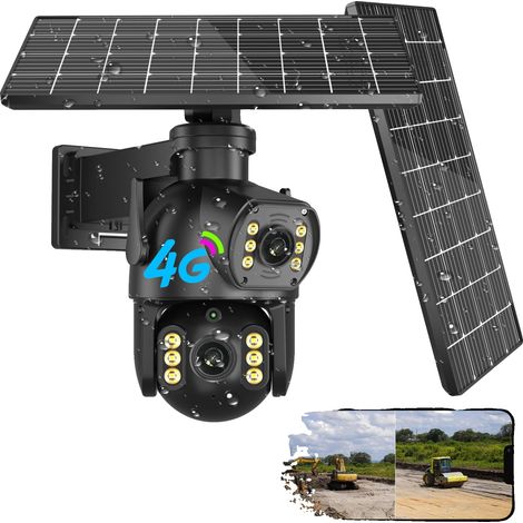 Caméra extérieure solaire, imagerie HD 8MP, connectivité 4G, Carte 64g 8MP, Prise UE (1/5)