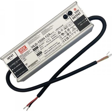 MW MEAN WELL HLG-150H-12A Alimentatore Led Driver CC CV 150W 12V 12,5A IP67 Input 220V 110V