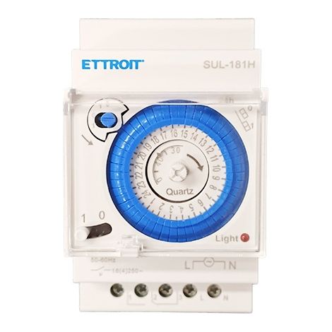 ETTROIT Timer Orario Meccanico a Quarzo 16A 250V AC 110–230V 45–60Hz - SUL181H