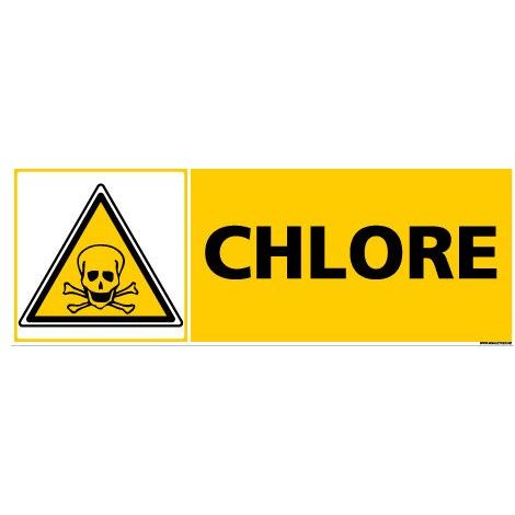 Panneau CHLORE (C0329) - Plastique PVC 1,5 mm - 350 x 125 mm