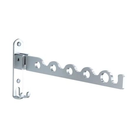 Étendoir mural pliable en acier inoxydable, support de séchage vêtements mural, gain de place pour buanderie et salle de bain, argent (1/3)