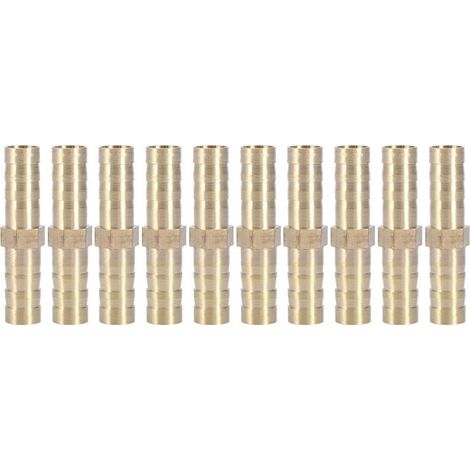 10pcs Raccord, Laiton, Droit 2 Voies, Connecteur, Tuyau, 8mm, Air Eau Huile