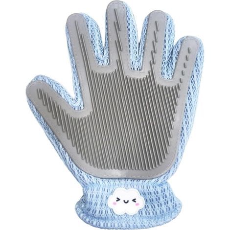 Gant 2 en 1 pour éliminer Les Poils d\'animaux pour Chiens, Gant Outil de Bain et de Massage pour Chiens, Chats, Chevaux et Lapins, 1 Pièce (Bleu) (1/5)