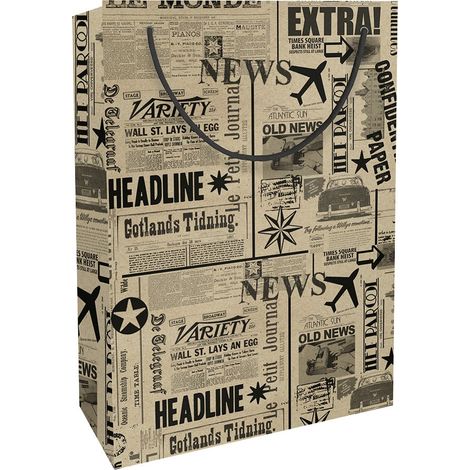 Geschenktasche Zeitung 23 x 33 cm Geschenkpapier