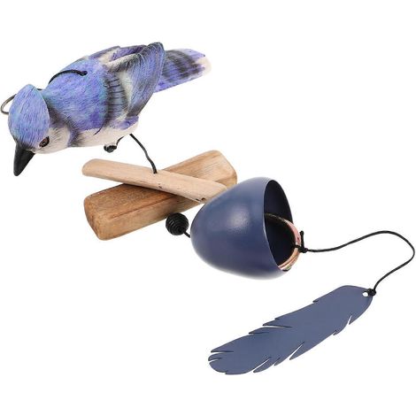 Carillon éolien décoratif de style nordique, compatible avec l'extérieur, lot de 4 carillons éoliens bleus (1/5)