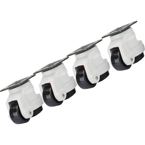 4 roulettes pivotantes rétractables de 3,8 cm (1,5 po) pour machines industrielles, capacité de charge de 100 kg (220 lb). (1/5)