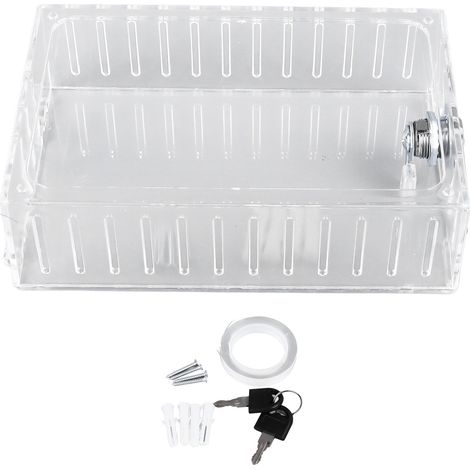 Ortviai Boîtier de Sécurité Transparent pour Thermostat avec Serrure et 2 Clés – Dimensions 18,5 x 12 x 5,6 cm (1/5)