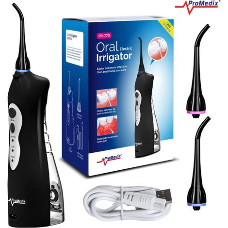 Hydropulseur dentaire Promedix PR-770, sans fil, IPX7, noir (1/5)