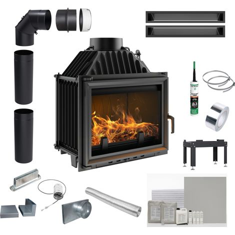Gusseisen Kamin KRATKI MAJA 8kW Ø200 Holz EKOPROJEKT Montageset (1/5)