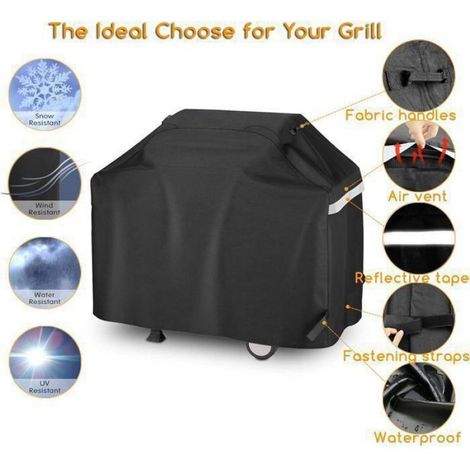 Housse de gril de 55 pouces, housse de gril imperméable et robuste améliorée, housse de barbecue pour Weber Spirit 200 et 300, S (1/5)