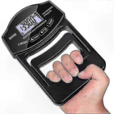 Dynamomètre numérique de force de préhension, 180 kg (396 lbs), avec écran LCD USB, pour la remise en forme et la rééducation. (1/5)