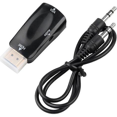 Convertisseur HDMI vers VGA, adaptateur audio 1080p 60 Hz, convertisseur audio avec prise jack audio 3,5 mm. (1/5)