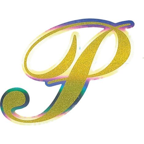 Adesivo Monogramma Lettera P, Oro Metallescente (1/2)