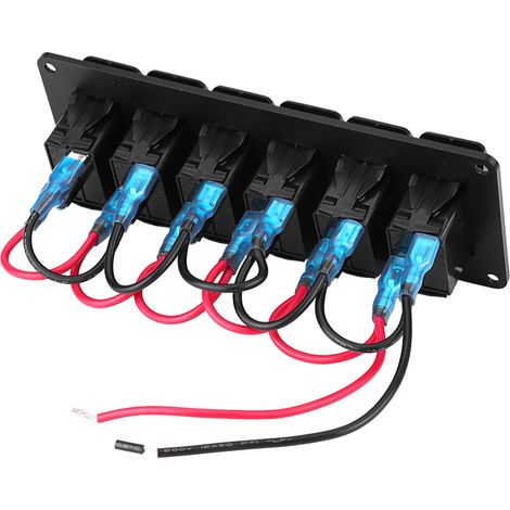 Panneau de 6 interrupteurs à bascule 12-24 V pour voiture, camping-car, bateau, yacht, éclairage LED orange (1/5)