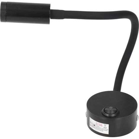 Liseuse LED 3W flexible, noir avec interrupteur, 4000K, 85-265V, pour chambre d'hôtel, lecture, éclairage tableau, naturel (1/5)