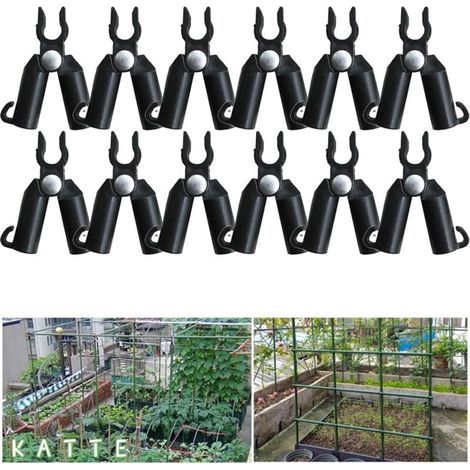 Set mit 12 Verbindern für Gartenspaliere, Pflanzen, Markisen, gängige Befestigungsklammer für Tomatenkäfige (11 mm) (1/4)