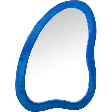 Miroir sur Pied en Forme de Bois MDF et Velours Bleu 68 x 4 x 90 cm (1/5)