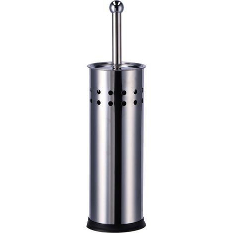 Portascopino WC Cromato Forato in Acciaio 9,5 x 38,5 cm