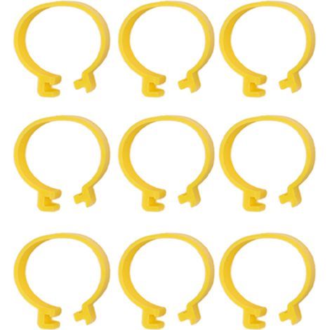 100 Stück wiederverwendbare Kunststoff-Beinringe für Hühner, Enten und Gänse, gelb, 18 mm / 0,71 Zoll (1/5)