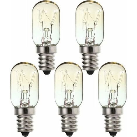 5pcs Refrigerator Light Bulb E14 Small Screw 220V 15W Hood Microwave Oven Freezer Bulb Sewing Machine Bulb Sewing Machine Light Bulb
