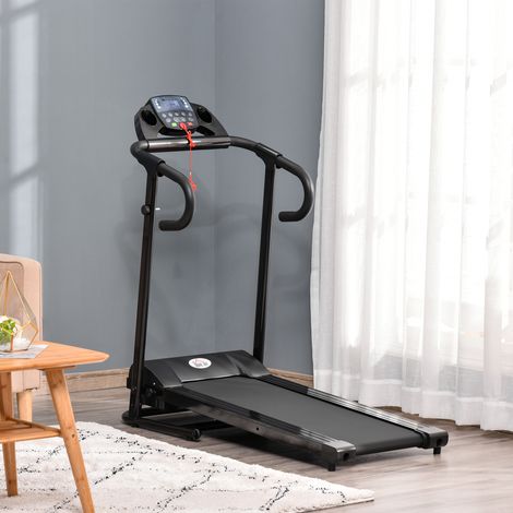 Tapis de course électrique pliable, avec écran LCD, vitesse de 0,8 à 10 km/h et 3 programmes, puissance 500 W, 123 x 62 x 117 cm, noir