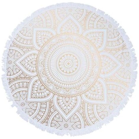 Serviette de plage ronde et ultra-rapide à sécher avec motif mandala abstrait – tapis de yoga, serviette de douche et de bain polyvalente (1/5)