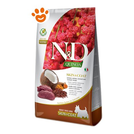 Farmina Dog N&ampD Quinoa Skin&ampCoat Adult Mini Cervo  - Farmina Dog N&ampD Quinoa Skin&ampCoat Adult Mini Cervo - Sacco Da 800 Gr