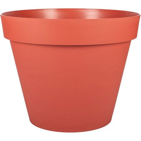Pot de fleur Rond - Ø 30 - EDA - Toscane - 10 L - Intérieur/Extérieur - Ø 30 x H 24 cm - Orange Terre Battue (1/2)