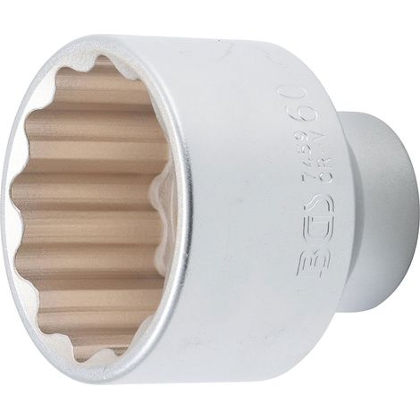 BGS Steckschlüssel-Einsatz Zwölfkant Antrieb Innenvierkant 20 mm (3/4") SW 60 mm - 7459 (1/2)