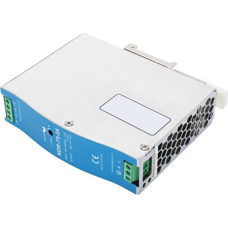 Alimentation à découpage DIN rail 75W 24V 3.2A NDR-75-24 (BERM®) – Convertisseur industriel pour automate PLC, armoire électrique, capteur – Tension d'entrée 100-240VAC (1/5)