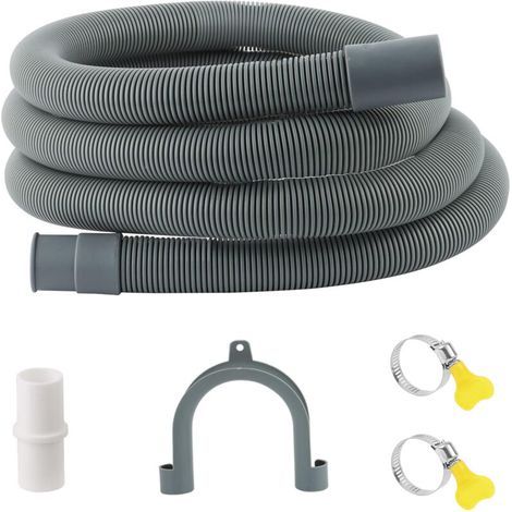 Tuyau Lave-Linge 1m, Rallonge de Tuyau de Vidange, Tuyau Vidange pour Machine à Laver, Avec Raccord Tuyau Vidange et 2 Clips Tuyau , Pour Laveuse, Lave-Vaisselle et Sécheuse (1/5)