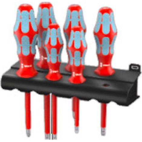Wera – Jeu de tournevis VDE 6 pièces – Lames en acier inoxydable – Pointe découpée au laser – Pour vis à fente et Pozidriv (1/10)
