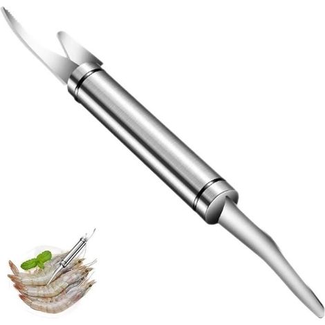 Couteau À Gueule De Poisson Multifonctionnel 5 en 1 pour Crevettes, Éplucheur De Crevettes Polyvalent Outils Cuisine Couteaux À (1/4)