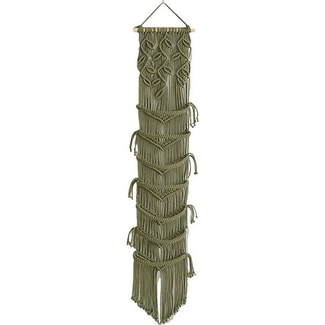[Tapiz de pared] Tapiz de pared estilo bohemio tejido a mano, perchero de pared con 4 soportes para sombreros, accesorio para el hogar estilo bohemio [5175-4] (1/2)