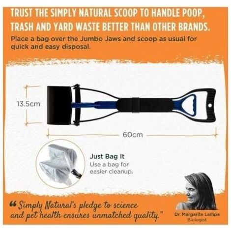 Pelle Ramasse Crottes de 60cm avec Long Manche Déjections Canines Clip pour Chien Chat,Dolaso, (1/3)