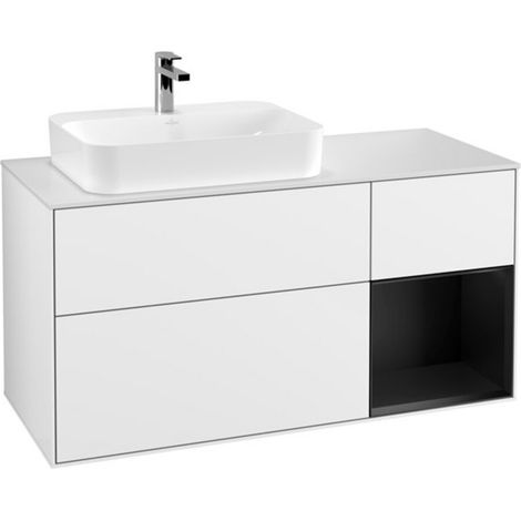 V&B Waschtischunterschrank Finion 120cm, Pl w m, Rg r b m Lac, glo wh. Lac (1/2)
