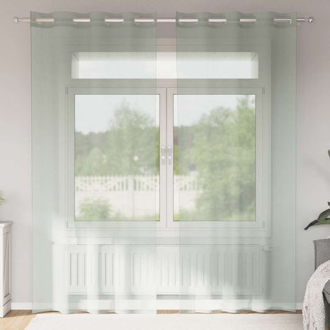 Voile Vorhänge mit Ösen 2 Stk. Hellgrau 140x225 cm
